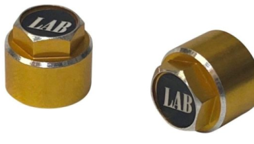 Wheel Cap Nut Gold mit schwarzem Logo